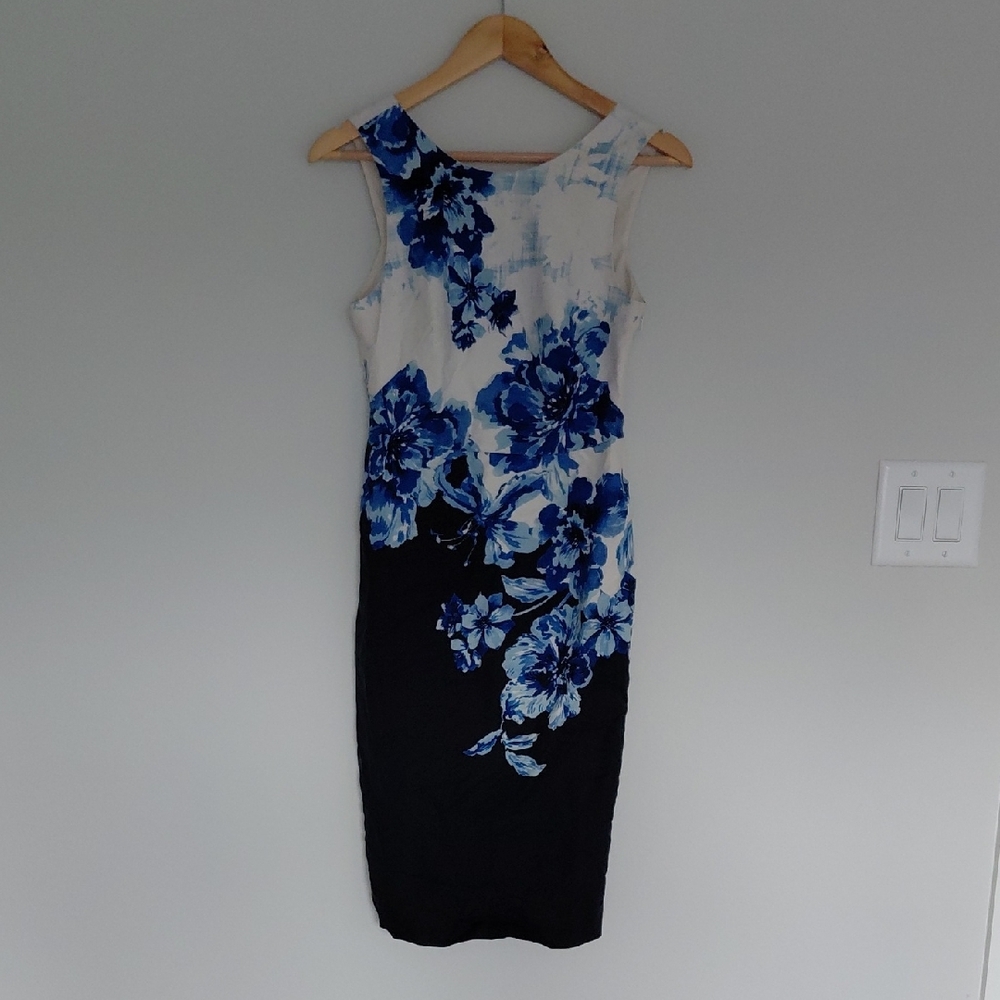 Maeve By Anthropolgie Blue Floral Midi Dress - Picture 2 of 9